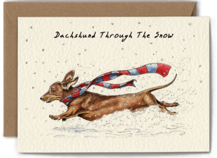 Dachshund Through the Snow Card