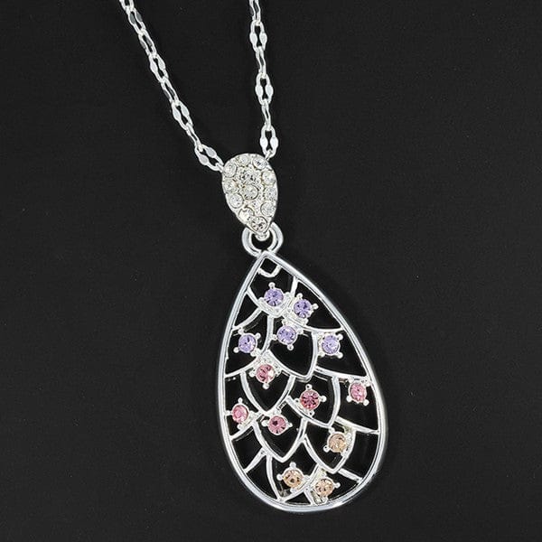 Joe Davies Pastel Teardrop Silver Plated Necklace 334450