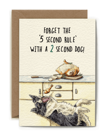 Bewilderbeest Ltd Greeting Card Five Second Rule Card D15