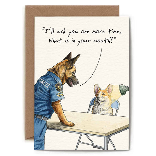 Bewilderbeest Ltd Greeting Card Interrogation Dog Card D21-01