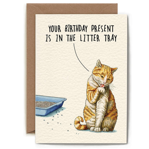 Bewilderbeest Ltd Greeting Card Litter Tray Present Card B37