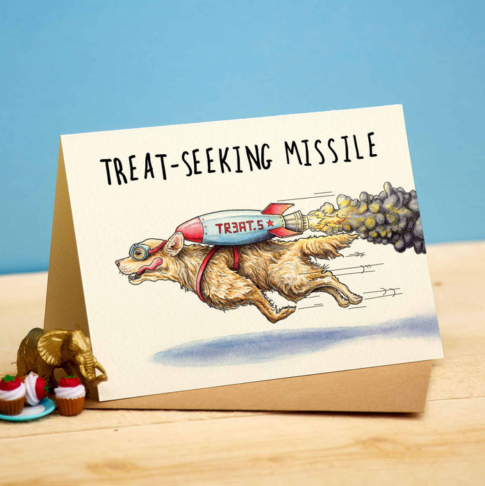 Bewilderbeest Ltd Greeting Card Treat Seeking Missile Card D11-01