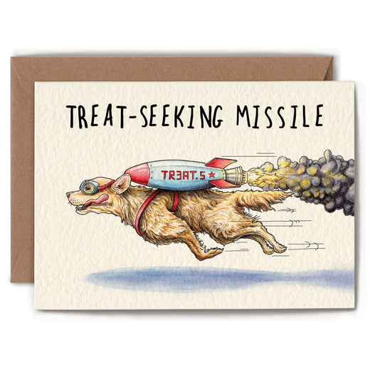 Bewilderbeest Ltd Greeting Card Treat Seeking Missile Card D11-01