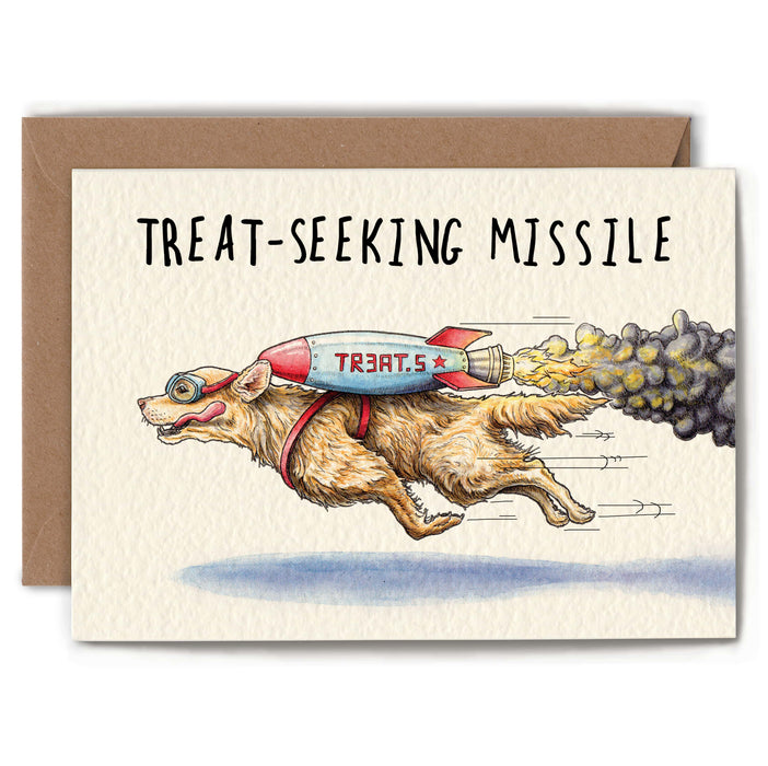 Bewilderbeest Ltd Greeting Card Treat Seeking Missile Card D11-01