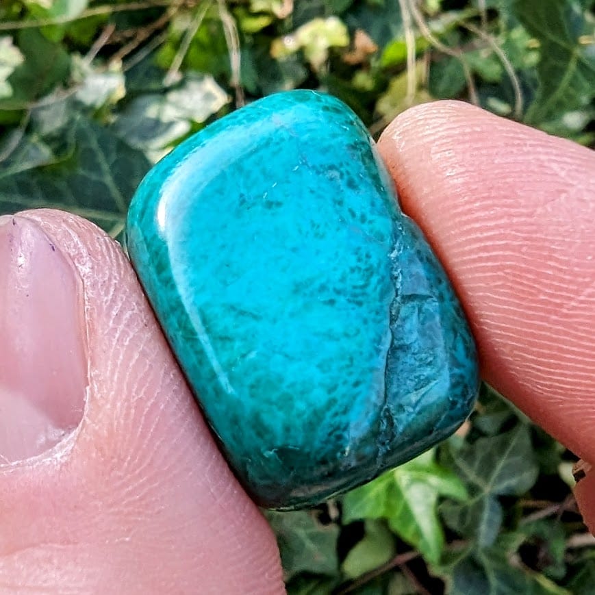 Chrysocolla Howlite Pyramid - Medium Size (1.57") - Blue Green Crystal For Serenity & Balance - View #8