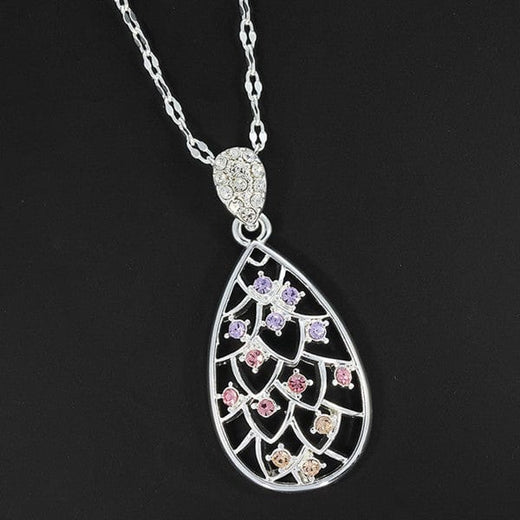 Joe Davies Pastel Teardrop Silver Plated Necklace 334450