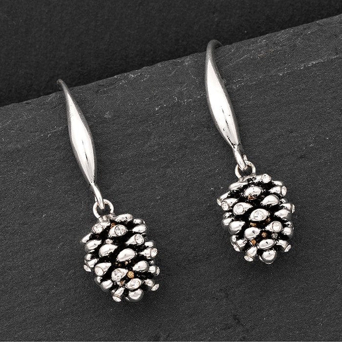 Joe Davies Pine Cone Silver Plated Earrings 329322