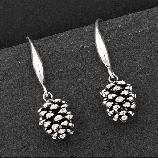 Joe Davies Pine Cone Silver Plated Earrings 329322