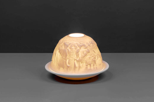 Savanna Elephants Lithophane dome
