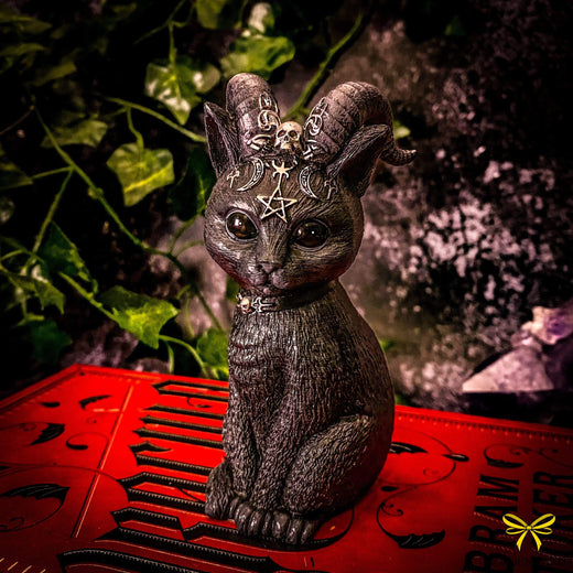 Pawzuph Horned Occult Cat Figurine