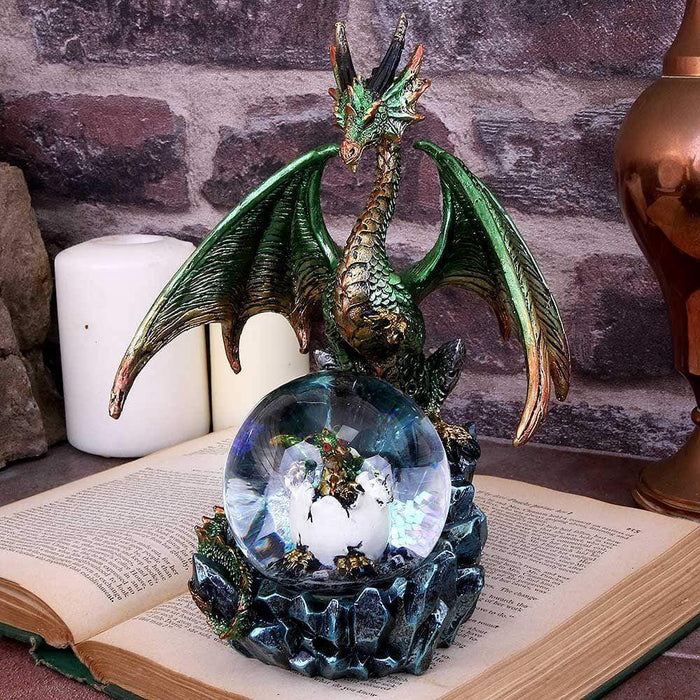 Nemesis Now Dragon Figurine Emerald Oracle Green Dragon Fortune Seer Figurine U4499N9