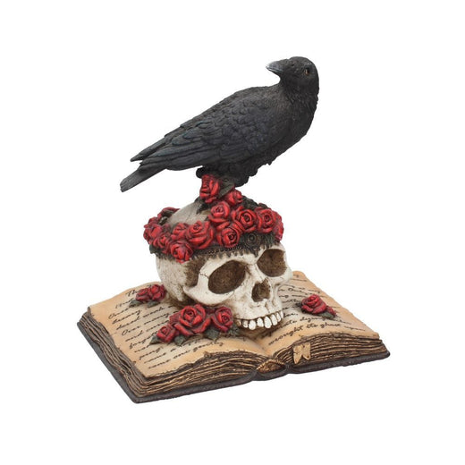 Heartaches Reflection Raven Figurine Skull Rose Valentine Ornament