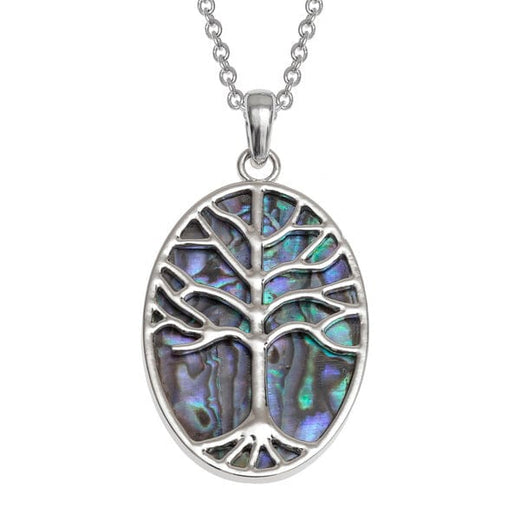 Paua Oval Tree Of Life Necklace