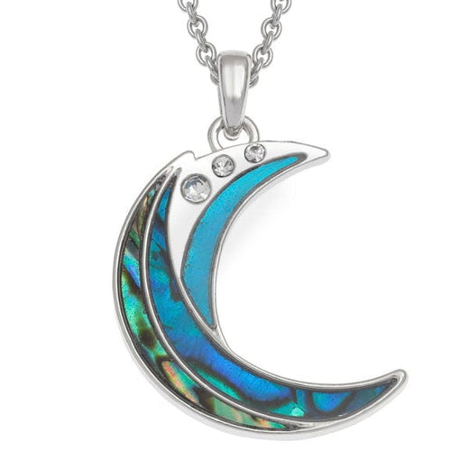 Paua Shell Crescent Moon Necklace