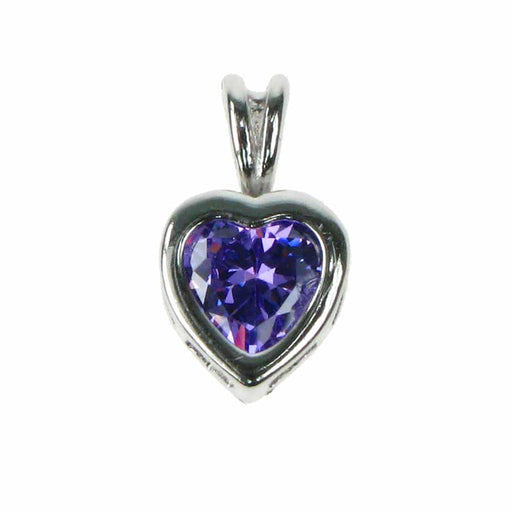 Zilver Designs Amethyst Colour Crystal Cubic Zirconia Pendant SP4421