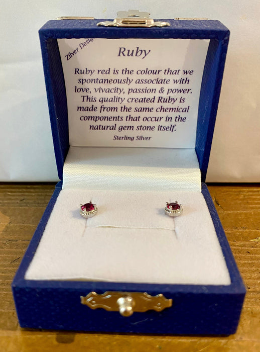 Zilver Designs Ruby Claw Studs SE4772