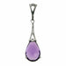 Zilver Designs Silver Jewellery Amethyst Slim Drop Facet Crystal Cubic Zirconia Solid 925 Sterling Silver Pendant SP4473