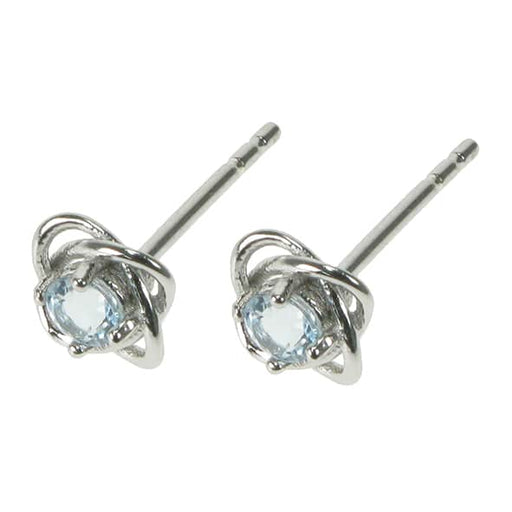 Zilver Designs Silver Jewellery Blue Topaz Planet Stud Earrings SE4602