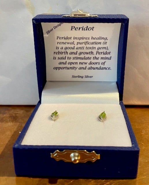 Zilver Designs Silver Jewellery Peridot Marquise Stud Earrings SE4774