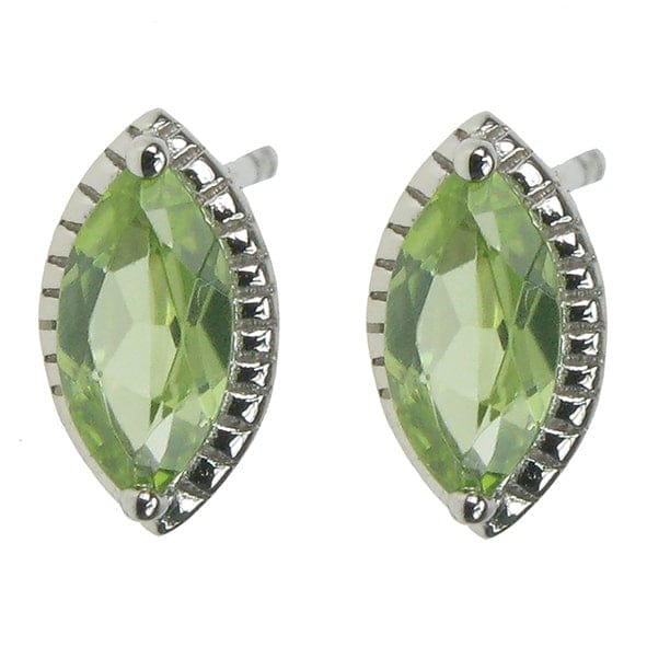 Zilver Designs Silver Jewellery Peridot Marquise Studs SE4774