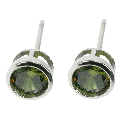 Zilver Designs Silver Jewellery Peridot Studs SE4715