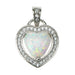 Zilver Designs Silver Jewellery Snow Opal Heart with Cubic Zirconia Solid 925 Sterling Silver Pendant SP4271