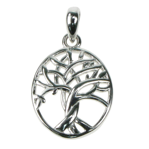 Tree of Life Oval Solid 925 Sterling Silver Pendant