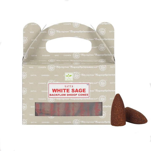 White Sage Backflow Incense Cones by Satya