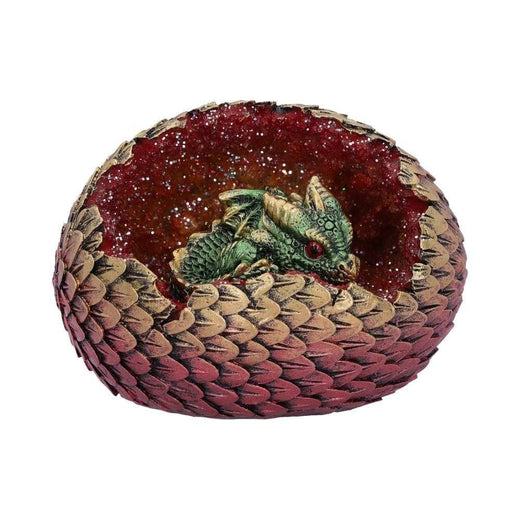 Geode Home Green Glittering Hatchling and Egg Figurine