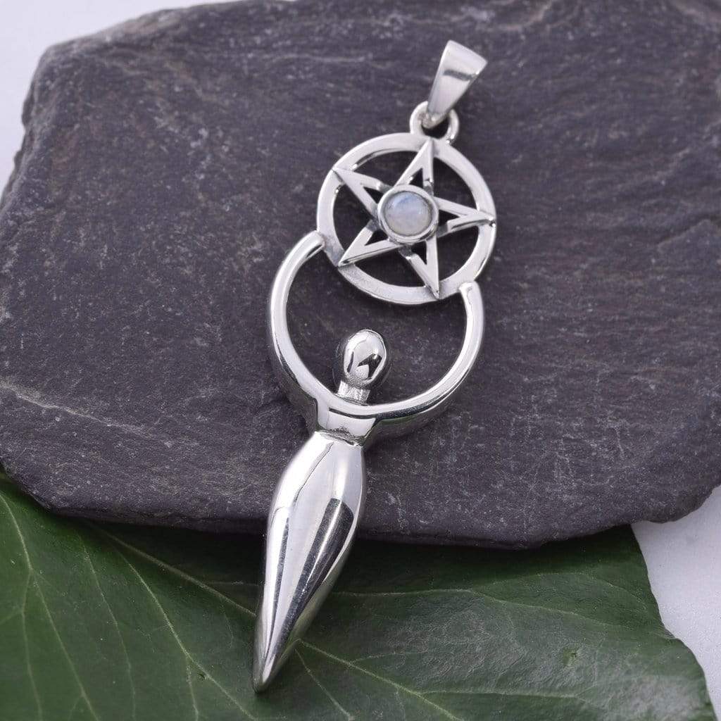 Goddess Solid 925 Sterling Silver Pendant