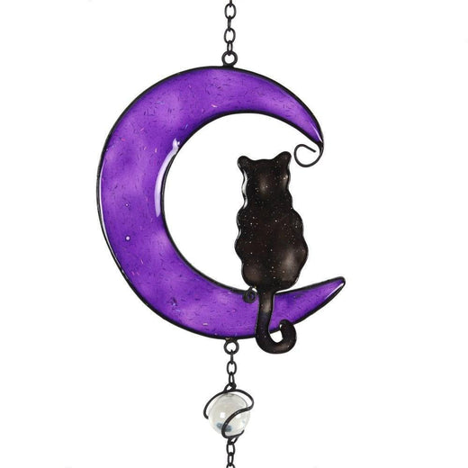 Black Cat In The Moon Windchime
