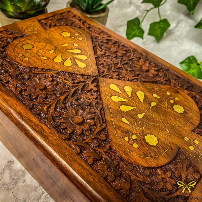 Spades Box Spades Wooden Box With Brass Inlay — Goldenhands
