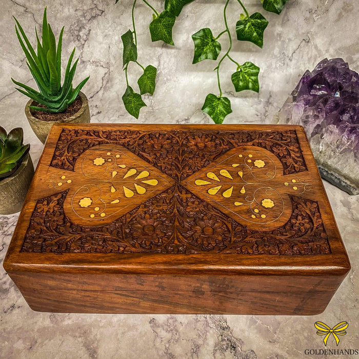 Spades Box Spades Wooden Box With Brass Inlay — Goldenhands