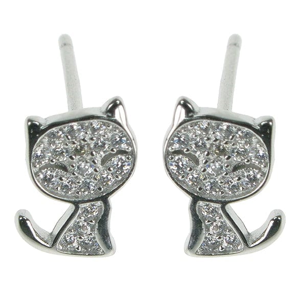 Cat Cutie Solid 925 Sterling Silver Studs