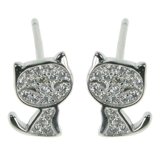 Cat Cutie Solid 925 Sterling Silver Studs