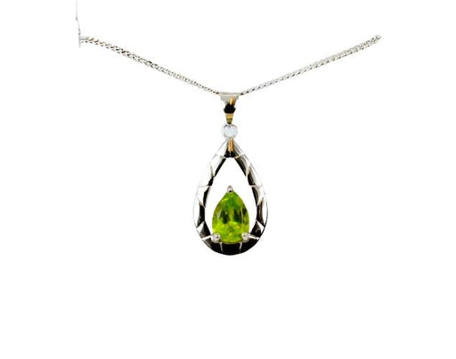 Zilver Designs Silver Jewellery Peridot Open Drop Solid 925 Sterling Silver Pendant SP4462