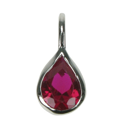 Ruby Pear Solid 925 Sterling Silver Pendant