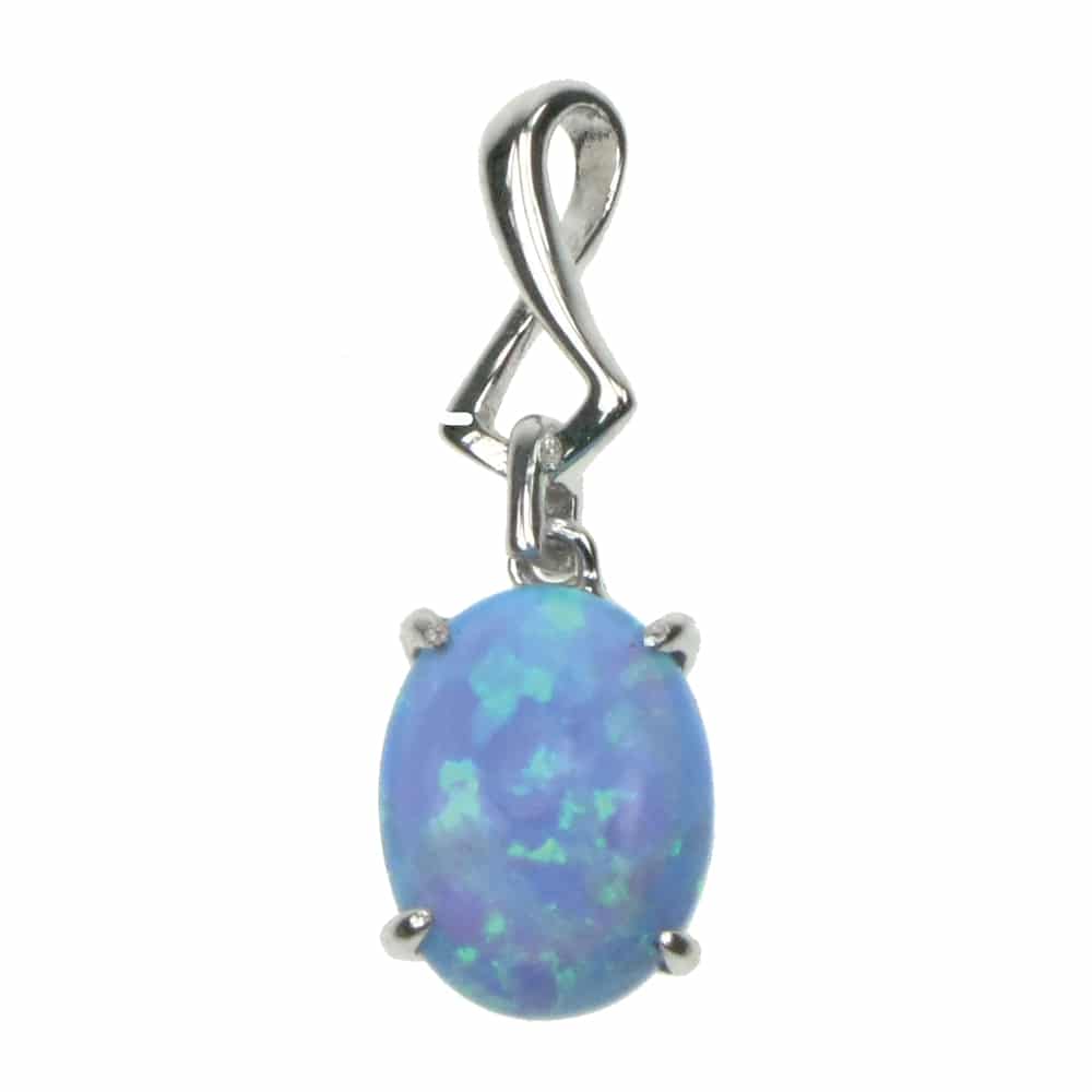 Sky Opal Oval Solid 925 Sterling Silver Pendant